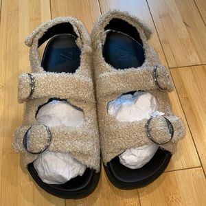 Tan sandals size 38 Zara